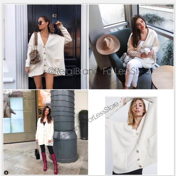 oversized gold button cardigan